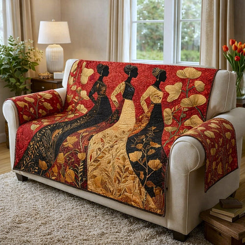 Ebony Glow Quilted Sofa Cover GFTOTP17289