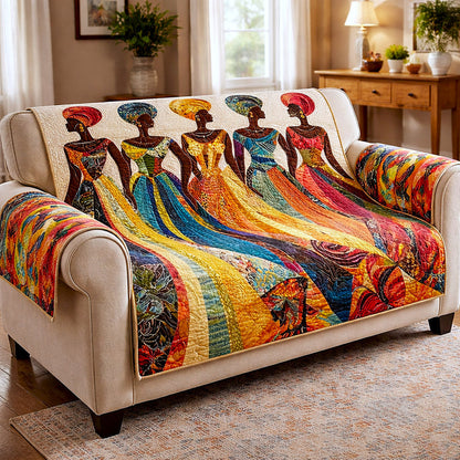 Ebony Glow Quilted Sofa Cover GFTOTP17290