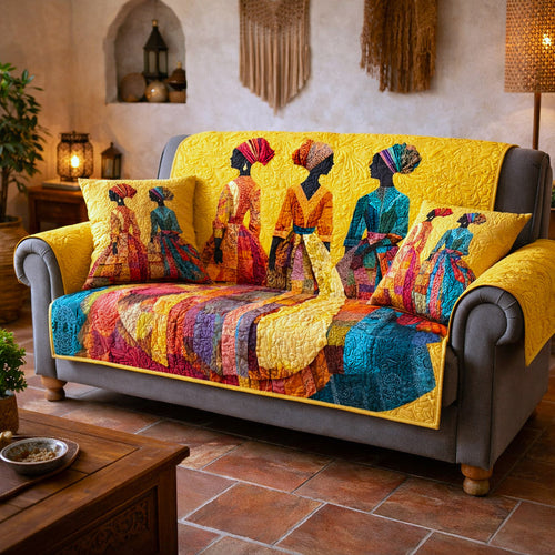 Ebony Glow Quilted Sofa Cover GFTOTP17293