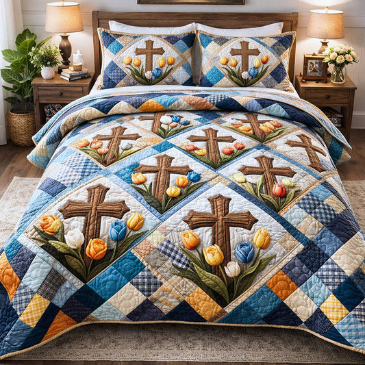 Faithful Sunrise 3-Piece Quilted Bedding Set GFTOTP17310