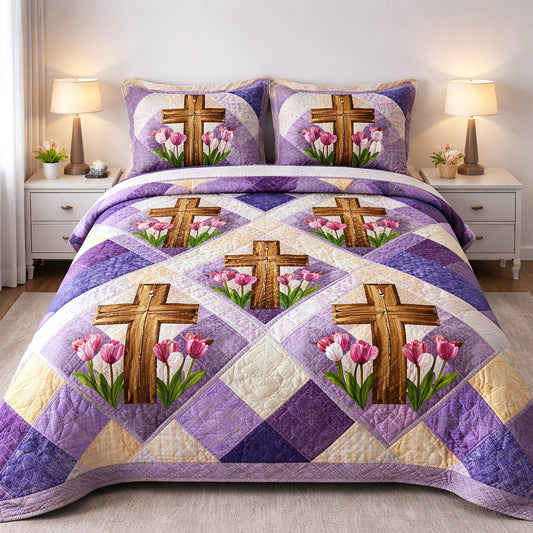 Faithful Sunrise 3-Piece Quilted Bedding Set GFTOTP17311