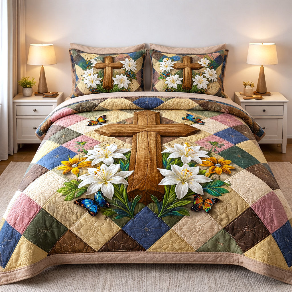 Faithful Sunrise 3-Piece Quilted Bedding Set GFTOTP17312