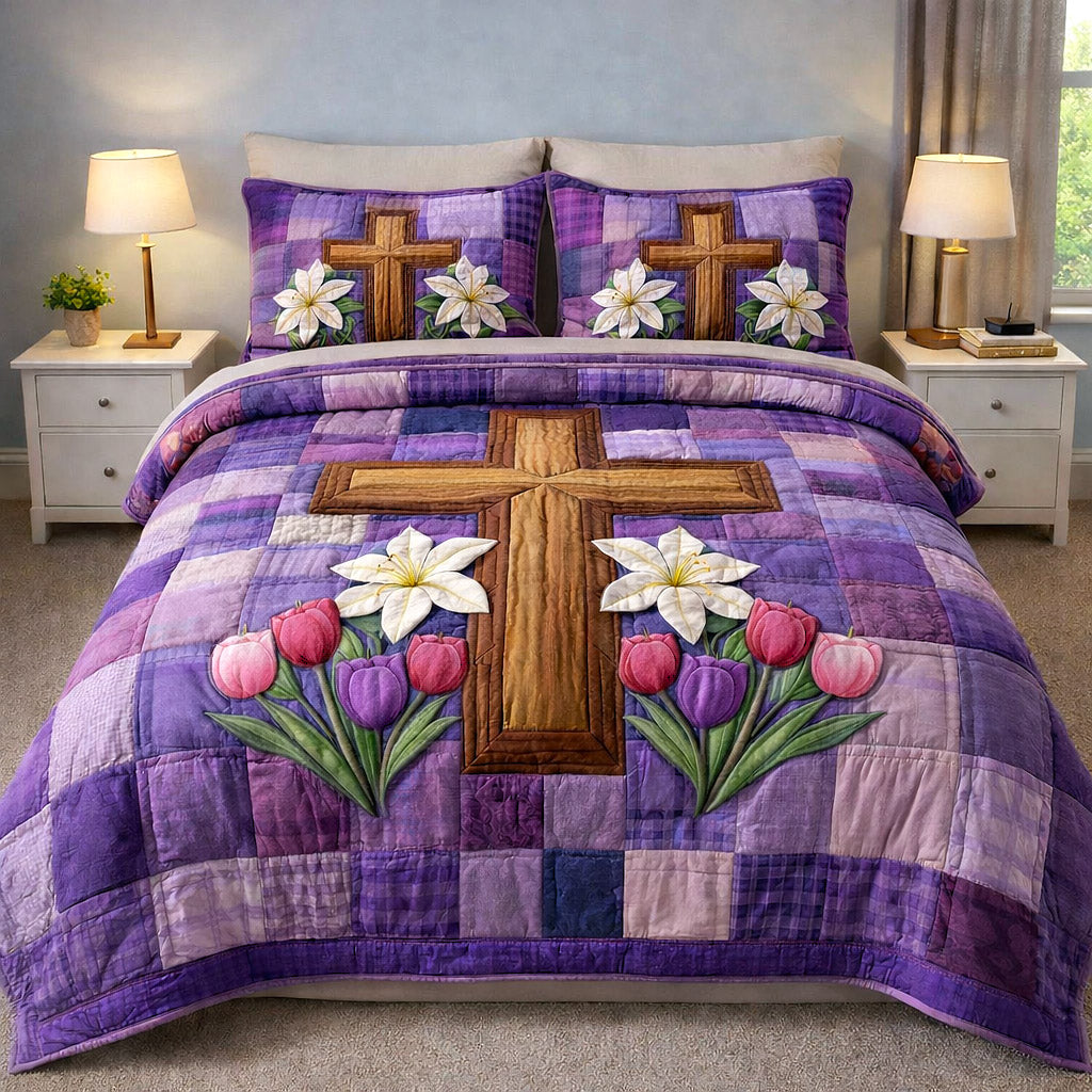 Faithful Sunrise 3-Piece Quilted Bedding Set GFTOTP17313