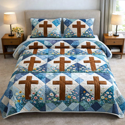 Faithful Sunrise 3-Piece Quilted Bedding Set GFTOTP17314