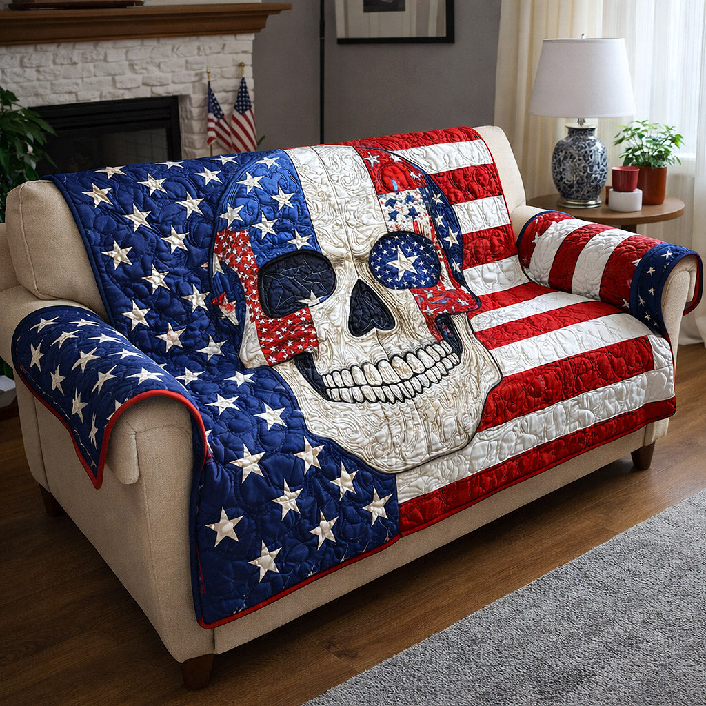 Freedom Skull Quilted Sofa Cover GFTOTP17333