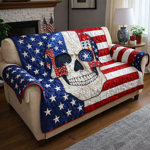 Freedom Skull Quilted Sofa Cover GFTOTP17333