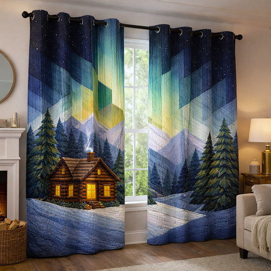 Pine Whisper Quilted Curtains GFTOTP17383
