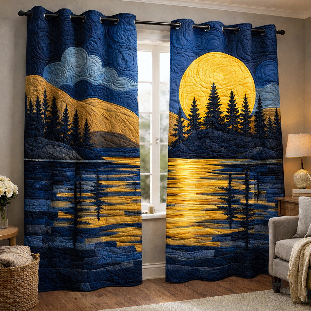 Pine Whisper Quilted Curtains GFTOTP17385