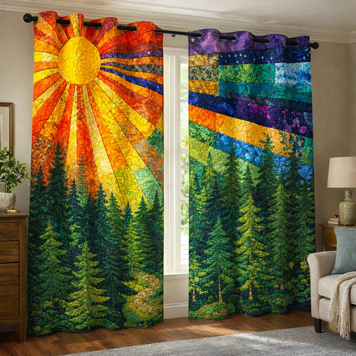 Pine Whisper Quilted Curtains GFTOTP17386