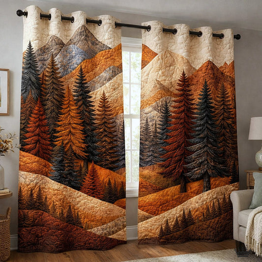 Pine Whisper Quilted Curtains GFTOTP17388