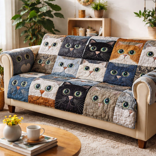 Whisker Charm Quilted Sofa Cover GFTOTP17437