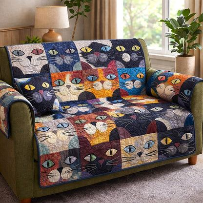 Whisker Charm Quilted Sofa Cover GFTOTP17439