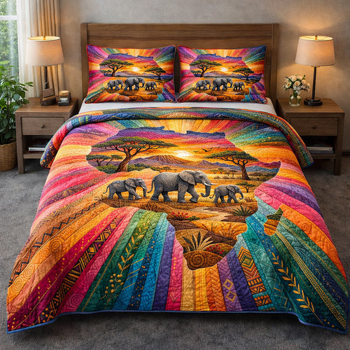 Majestic Tusker 3-Piece Quilted Bedding Set GFTOTP17491