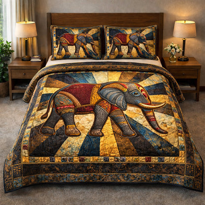 Majestic Tusker 3-Piece Quilted Bedding Set GFTOTP17492