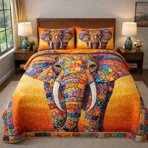Majestic Tusker 3-Piece Quilted Bedding Set GFTOTP17493