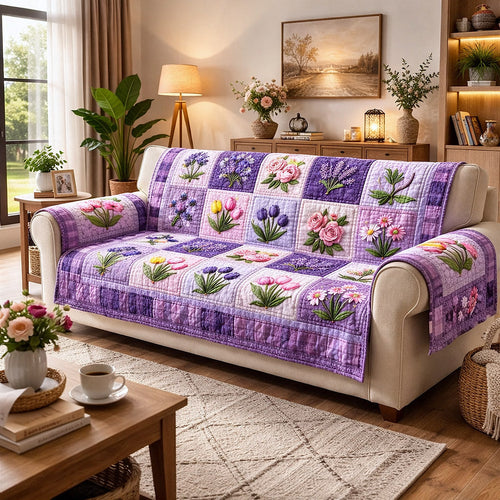 Petal Panels Quilted Sofa Cover GFTOTP17519