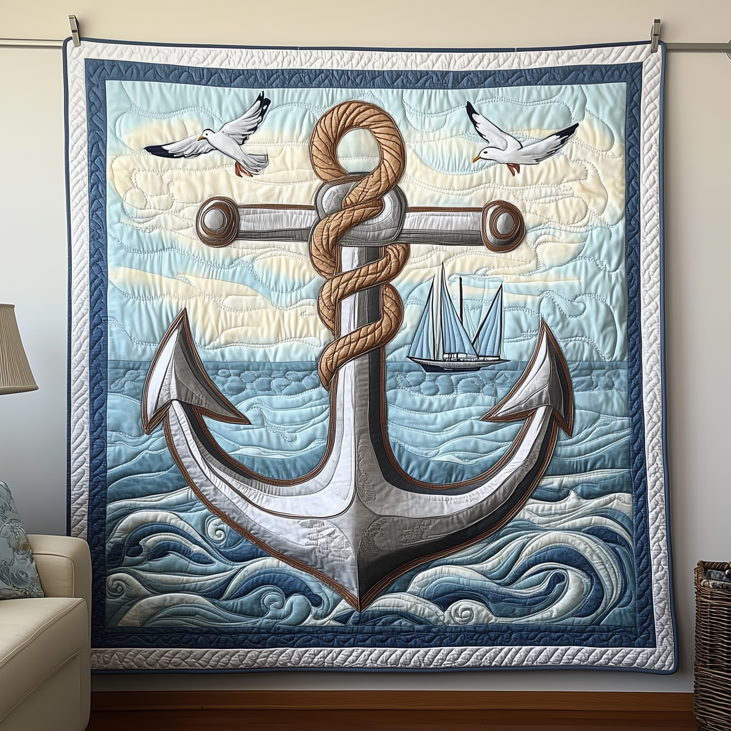 Nautical Anchor Quilted Blanket GFTOTP1751