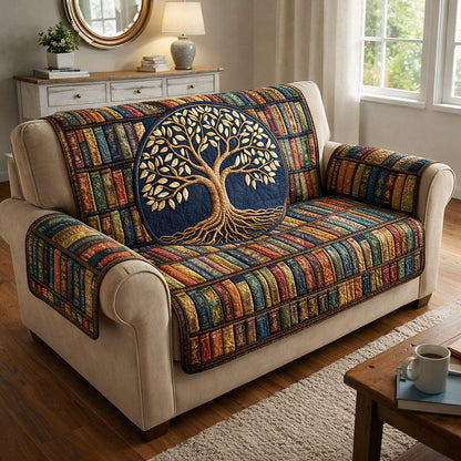 Enchanted Library Quilted Sofa Cover GFTOTP17524