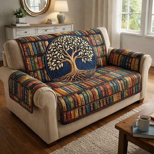 Enchanted Library Quilted Sofa Cover GFTOTP17524