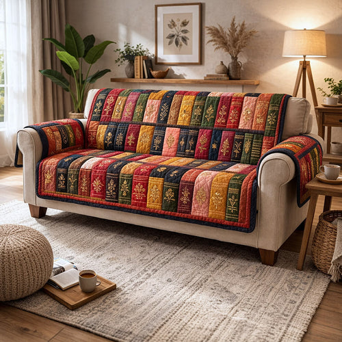 Enchanted Library Quilted Sofa Cover GFTOTP17525