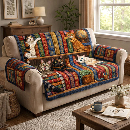 Enchanted Library Quilted Sofa Cover GFTOTP17526