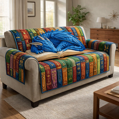 Enchanted Library Quilted Sofa Cover GFTOTP17528