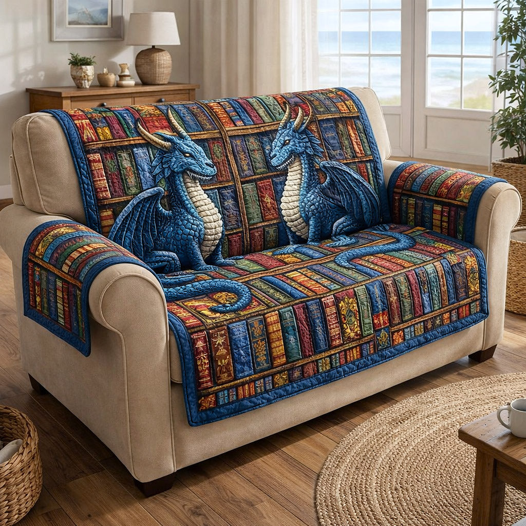 Enchanted Library Quilted Sofa Cover GFTOTP17529