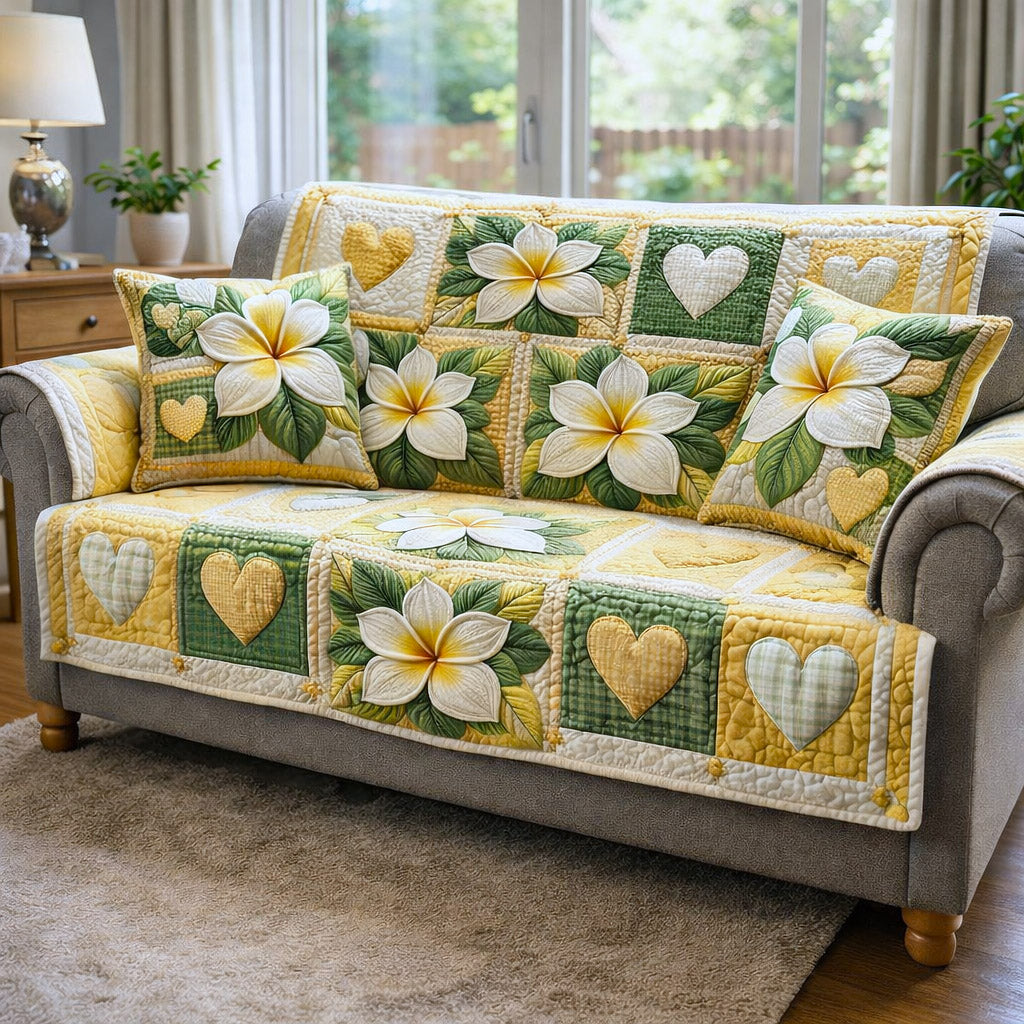 Tropical Bloom Quilted Sofa Cover GFTOTP17677
