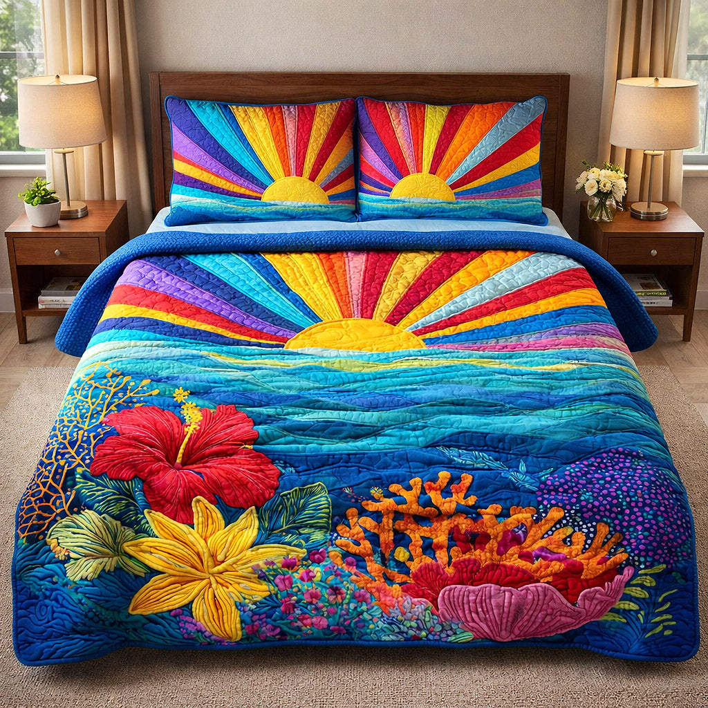 Coastal Breeze 3-Piece Quilted Bedding Set GFTOTP17681