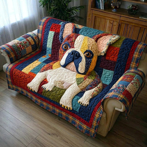 Charming Frenchie Quilted Sofa Cover GFTOTP17736