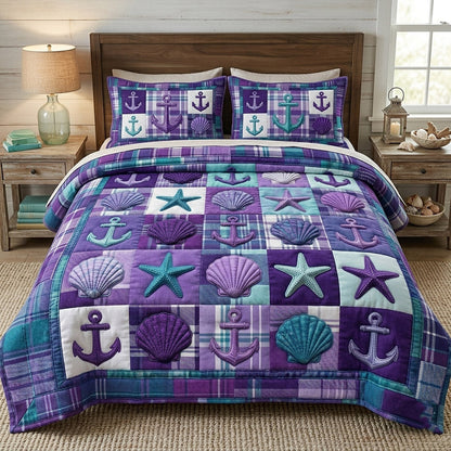 Nautical Anchor 3-Piece Quilted Bedding Set GFTOTP17750