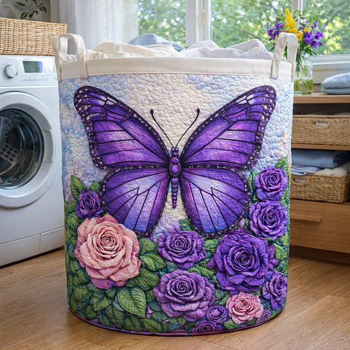 Meadow Flutter Quilted Laundry Basket GFTOTP17754