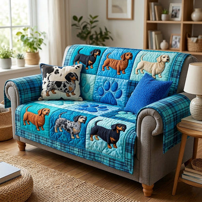 Dachshund Charm Quilted Sofa Cover GFTOTP17761
