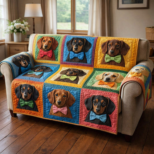 Dachshund Charm Quilted Sofa Cover GFTOTP17763