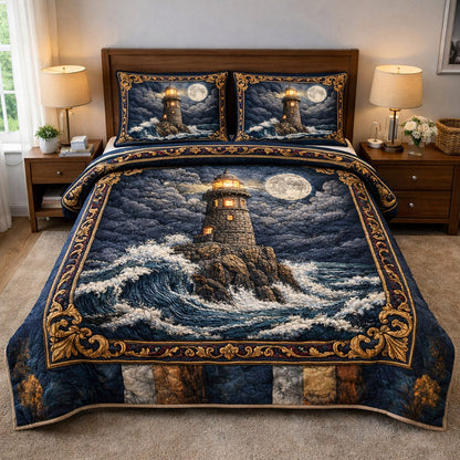 Nautical Lighthouse 3-Piece Quilted Bedding Set GFTOTP17806