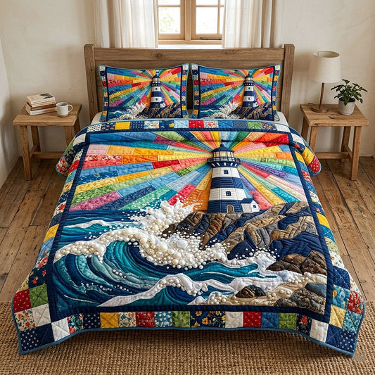 Nautical Lighthouse 3-Piece Quilted Bedding Set GFTOTP17807