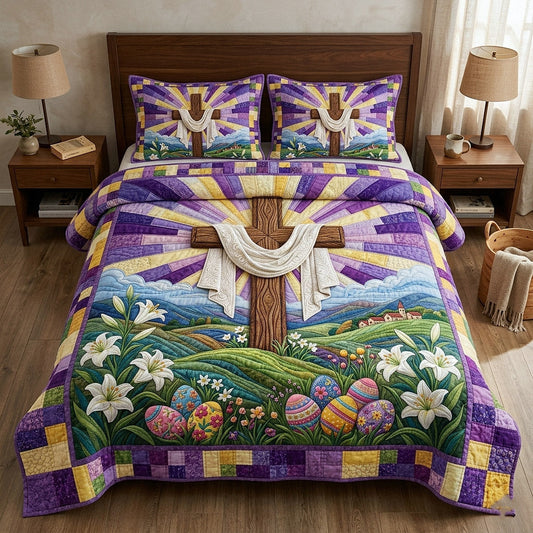 Risen Cross 3-Piece Quilted Bedding Set GFTOTP17815