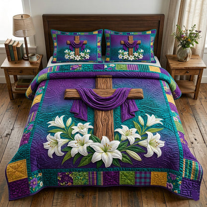 Risen Cross 3-Piece Quilted Bedding Set GFTOTP17817