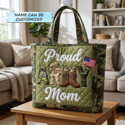 Proud Army Mom Quilted Tote Bag QTCUZ GFTOTP17851