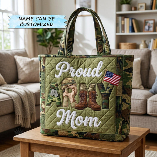Proud Army Mom Quilted Tote Bag QTCUZ GFTOTP17851