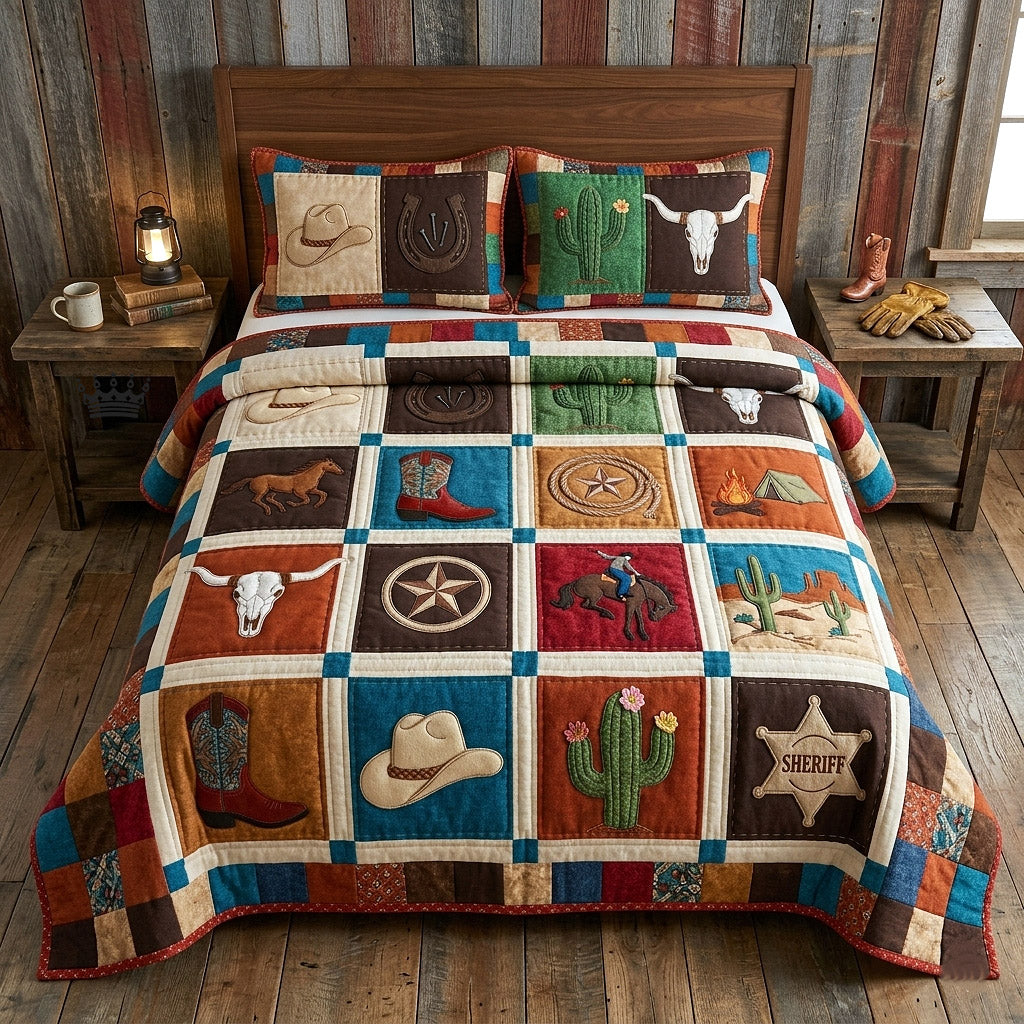 Western Trails 3-Piece Quilted Bedding Set GFTOTP17861