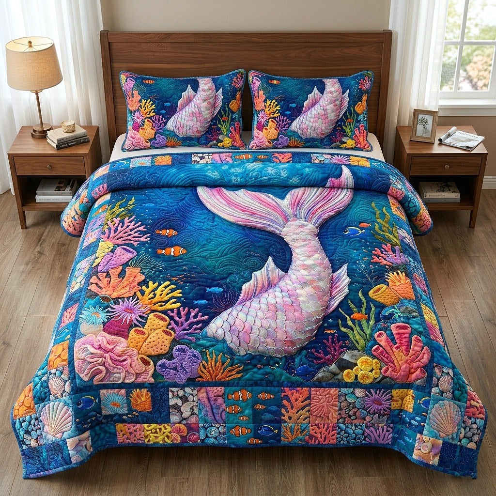 Ocean Siren 3-Piece Quilted Bedding Set GFTOTP17870