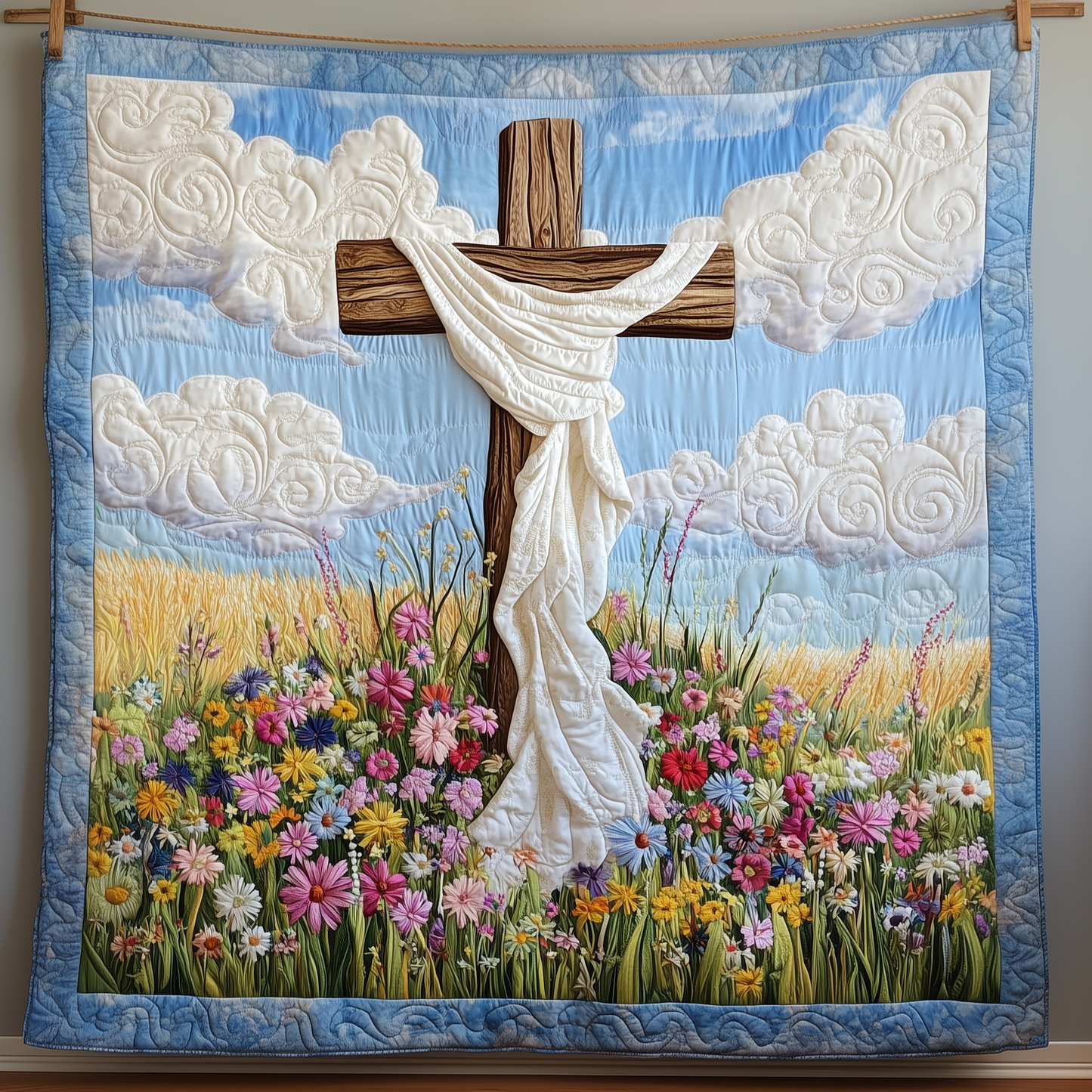 Jesus Cross Quilted Blanket GFTOTP1793