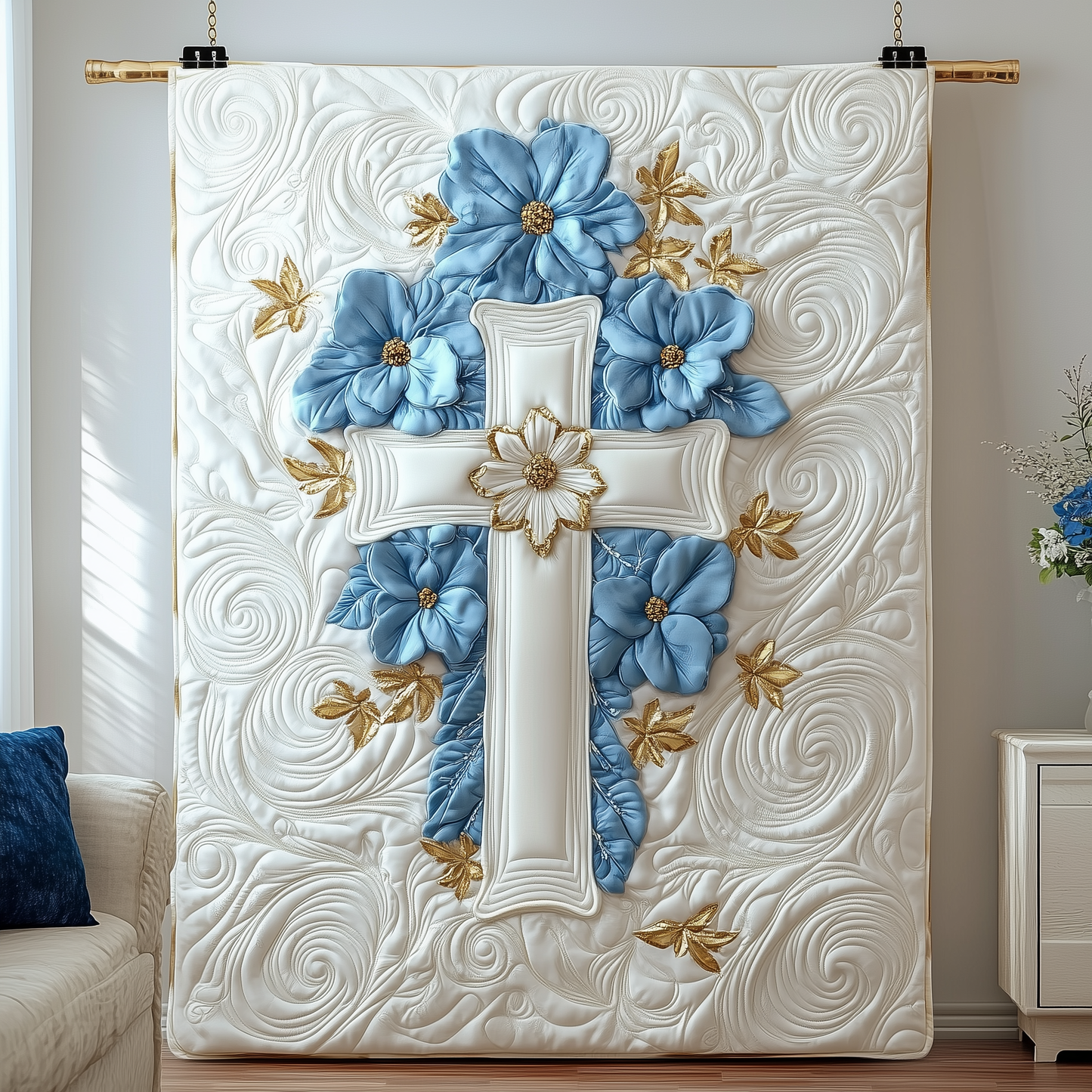 Jesus Cross Quilted Blanket GFTOTP1796