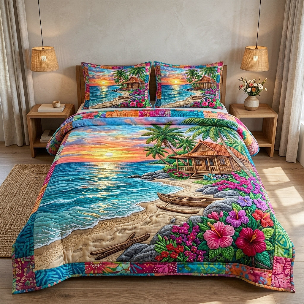 Palm Paradise 3-Piece Quilted Bedding Set GFTOTP17973