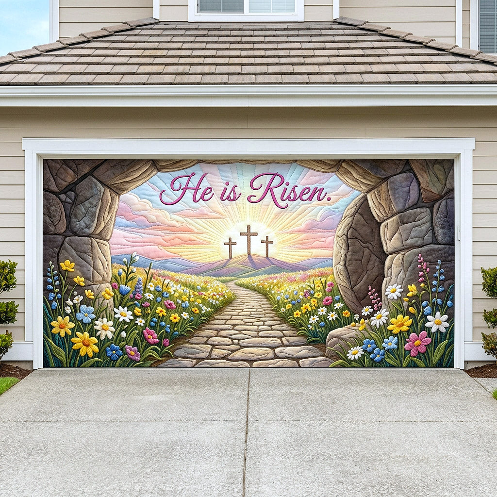 He Is Risen Garage Door Banner GFTOTP17980