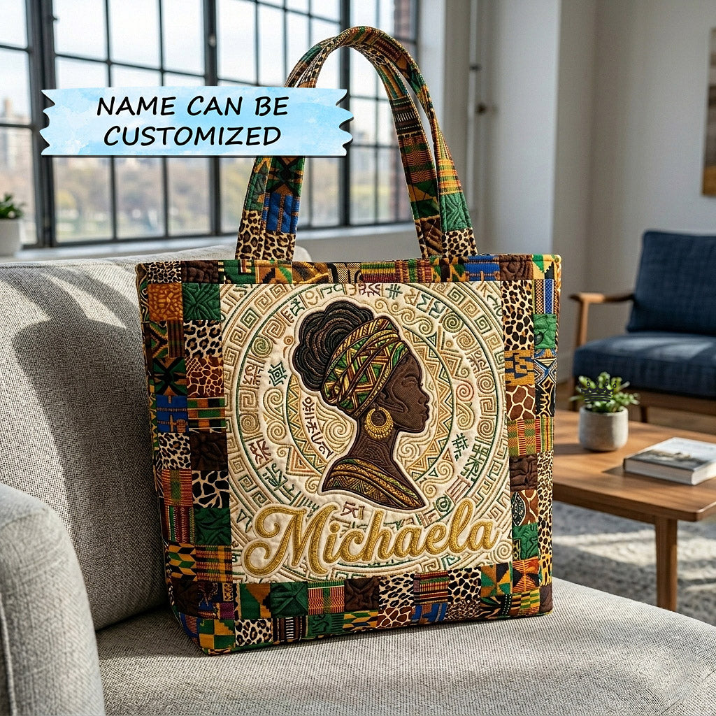 Melanin Queen Quilted Tote Bag QTCUZ GFTOTP17982