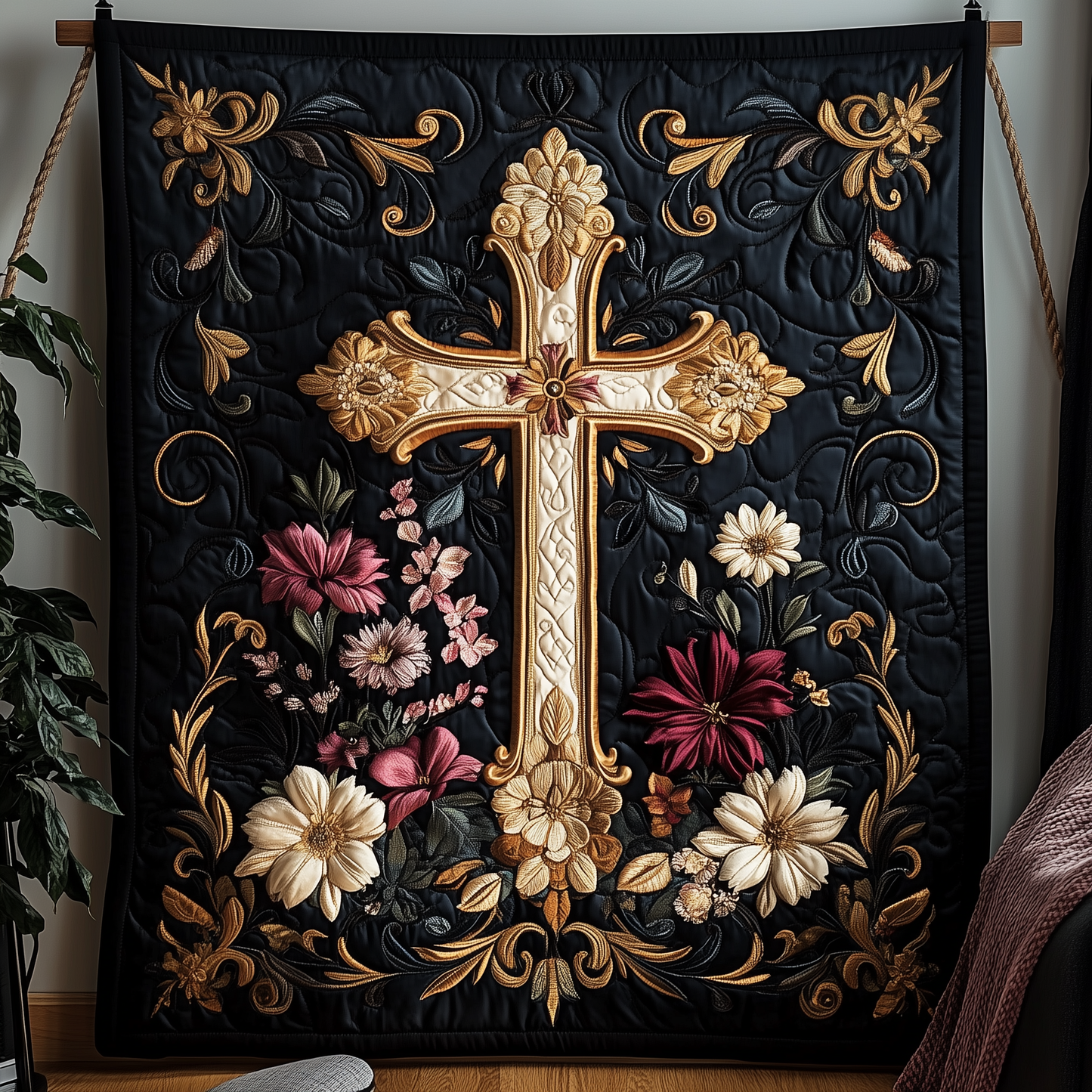 Jesus Cross Quilted Blanket GFTOTP1800