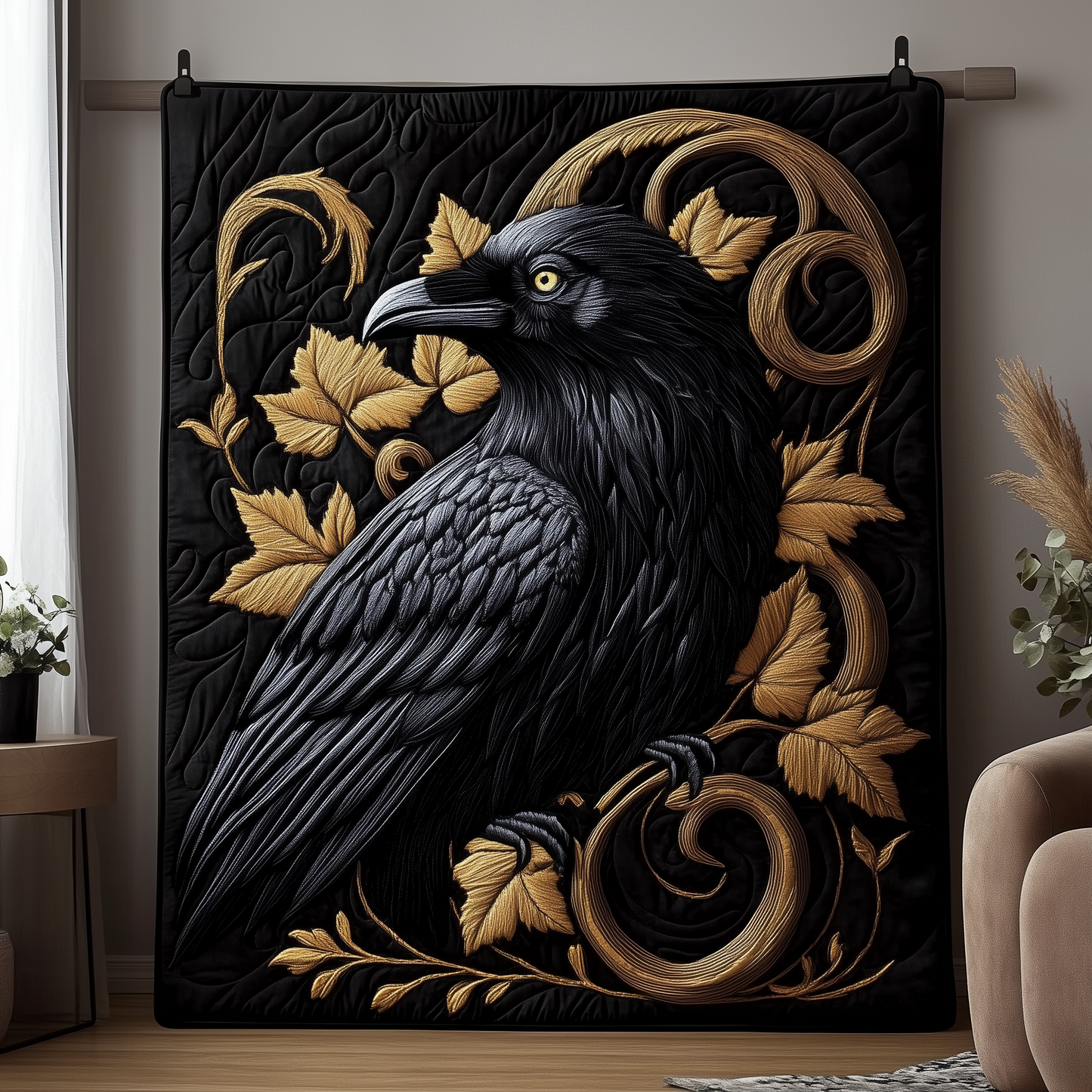Gothic Raven Quilted Blanket GFTOTP1803