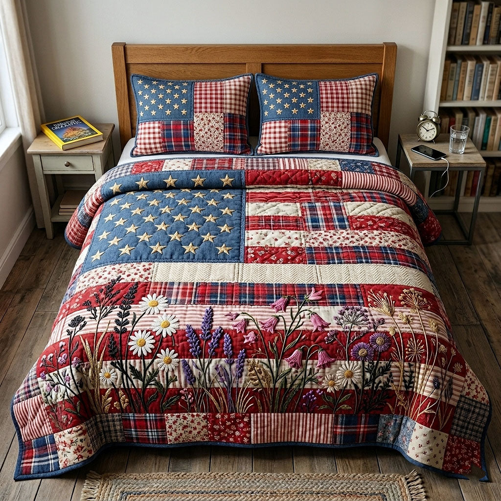 Heritage Patch 3-Piece Quilted Bedding Set GFTOTP18099